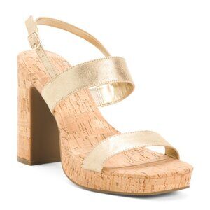 NEW ANNE KLEIN Zaya Heeled Sandals platinum for women 166tn